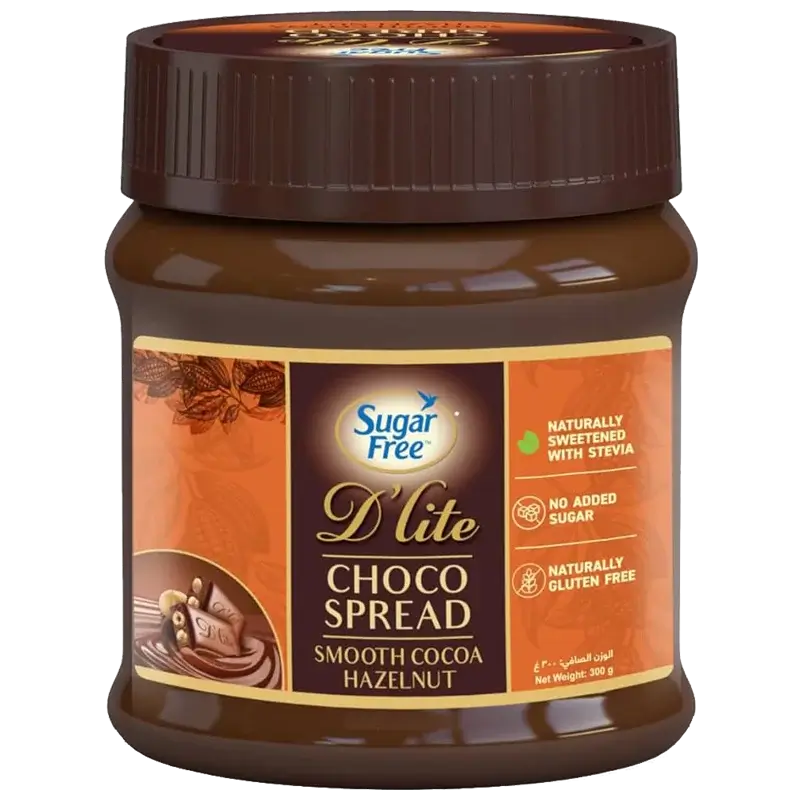 D'light Pâte à Tartiner Chocolat Onctueuse Noisettes Sans Sucre 300g