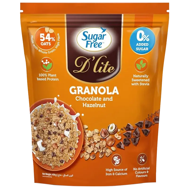 D'lite Granola Chocolat Et Noisette Sans Sucre 450g
