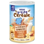 Nestlé P'tite Céréale Céréales Aux Céréales Complètes Vanille Biscuit Bébé Dés 12 Mois 415g