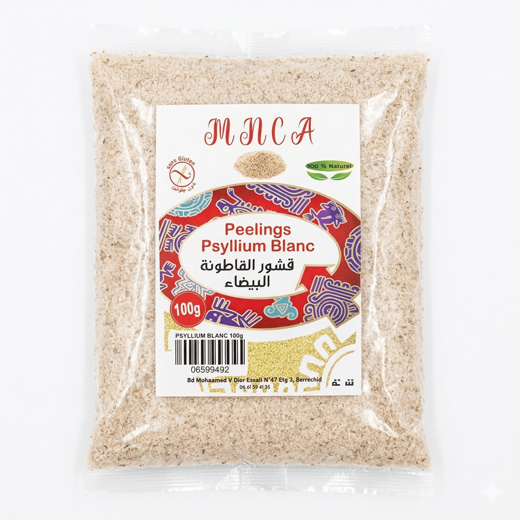 MNCA Psyllium Blanc 100g Sans Gluten Digestion Intestinale Naturelle MNCA Psyllium Blanc 100g Sans Gluten Digestion Intestinale Naturelle – Image 1