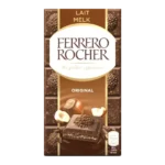 Ferrero Rocher Tablette de Chocolat au Lait et Éclats de Noisettes 90g