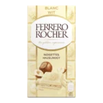 Ferrero Rocher Tablette de Chocolat Blanc et Éclats de Noisettes 90g