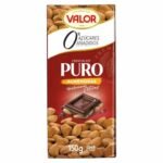 Valor Chocolat Pur aux Amandes Entieres Mediterraneennes Sans Sucre 150 g – Chocolat Premium