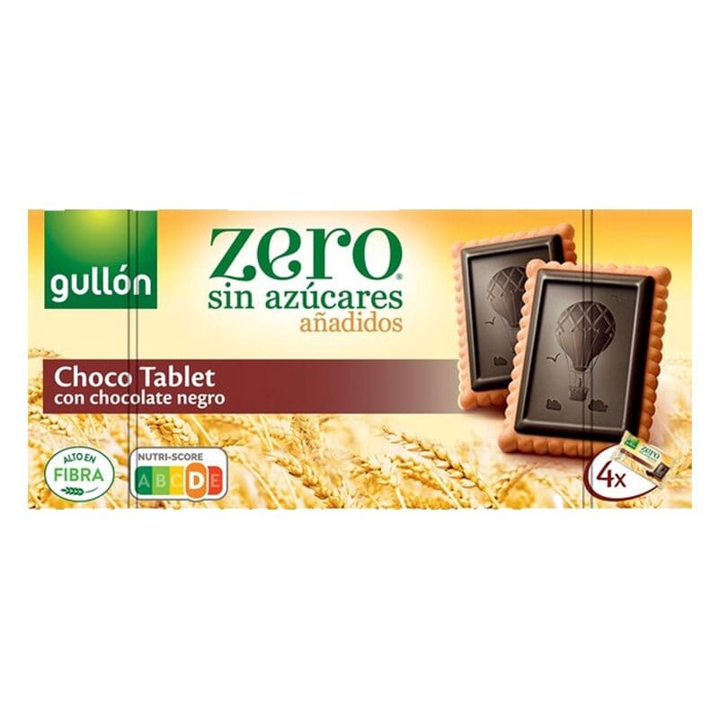 Tablette de chocolat noir sans sucre ajouté Gullón Zero. Saveur intense, faible en sucre, idéale pour régime, diabète et alimentation saine.