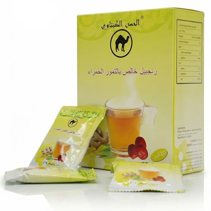 Lahcen Kantaoui Thé Gingembre Dattes Rouges 360g – Infusion Naturelle Énergie & Digestion Maroc – Image 1