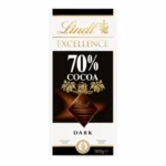 Lindt Excellence 70% Cacao – Chocolat Noir Équilibré et Onctueux – Tablette 100 g
