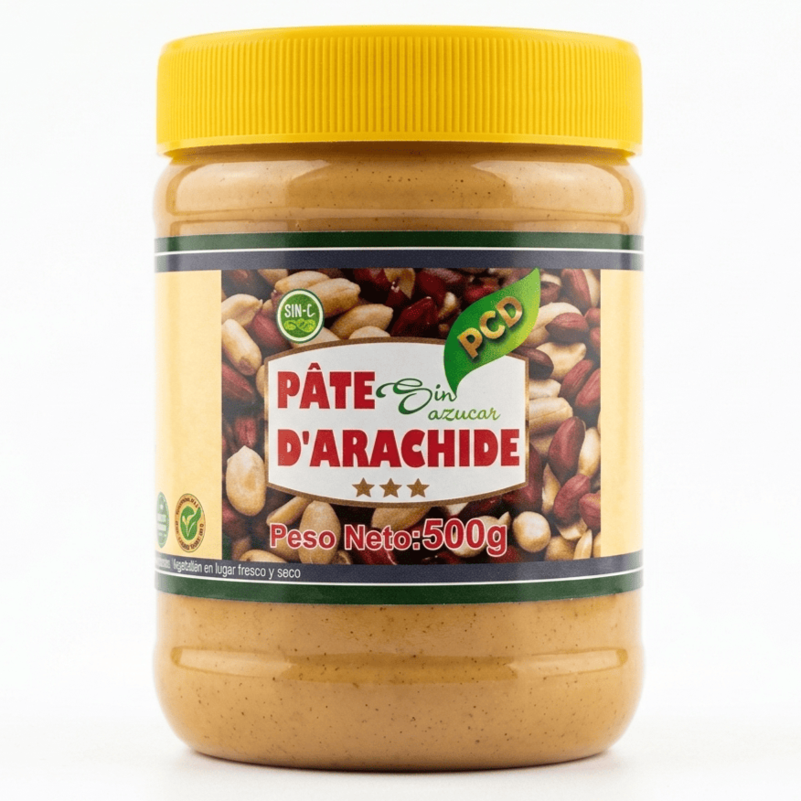 PCD Beurre de Cacahuète Sans Sucre 500g Sans Gluten Naturel PCD Beurre de Cacahuète Sans Sucre 500g Sans Gluten Naturel – Image 1