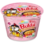 Samyang Buldak Ramen Cup Carbonara 105G – Nouilles Coréennes Épicées Crémeuses Maroc