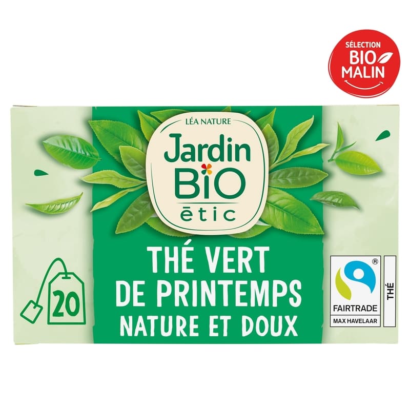Jardin Bio Thé Vert Bio Printemps Nature 20 Sachets Jardin Bio Thé Vert Bio Printemps Nature 20 Sachets – Image 1