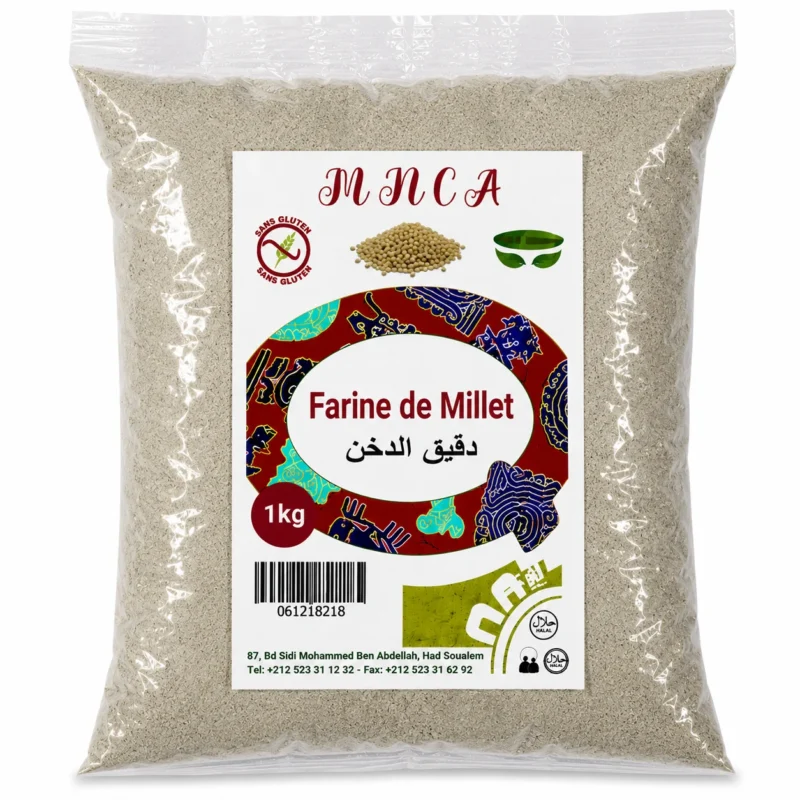 MNCA Farine de Millet Sans Gluten 1kg Maroc MNCA Farine de Millet Sans Gluten 1kg Maroc – Image 1