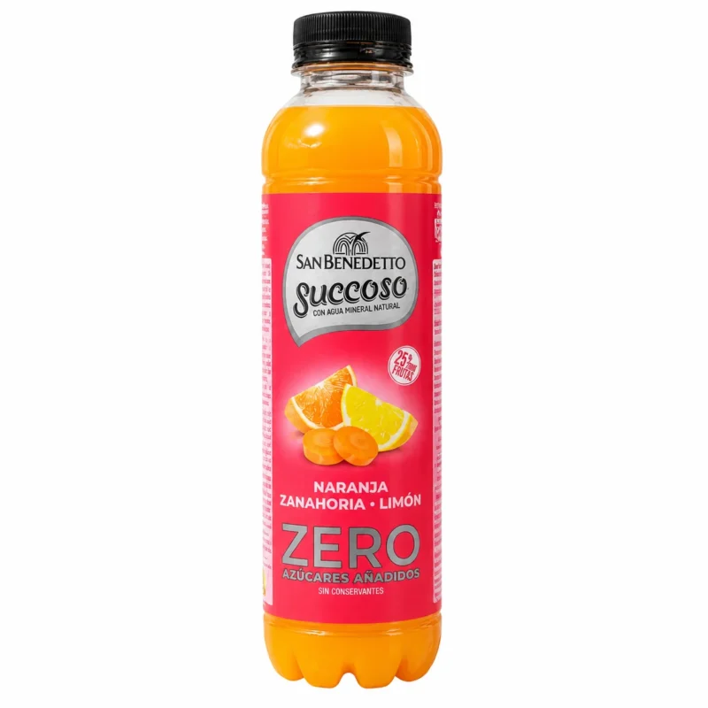San Benedetto Succoso Orange Carotte Citron Zero Sucres Ajoutés 0.40L San Benedetto Orange Carotte Citron Zero 0.40L Maroc – Image 1