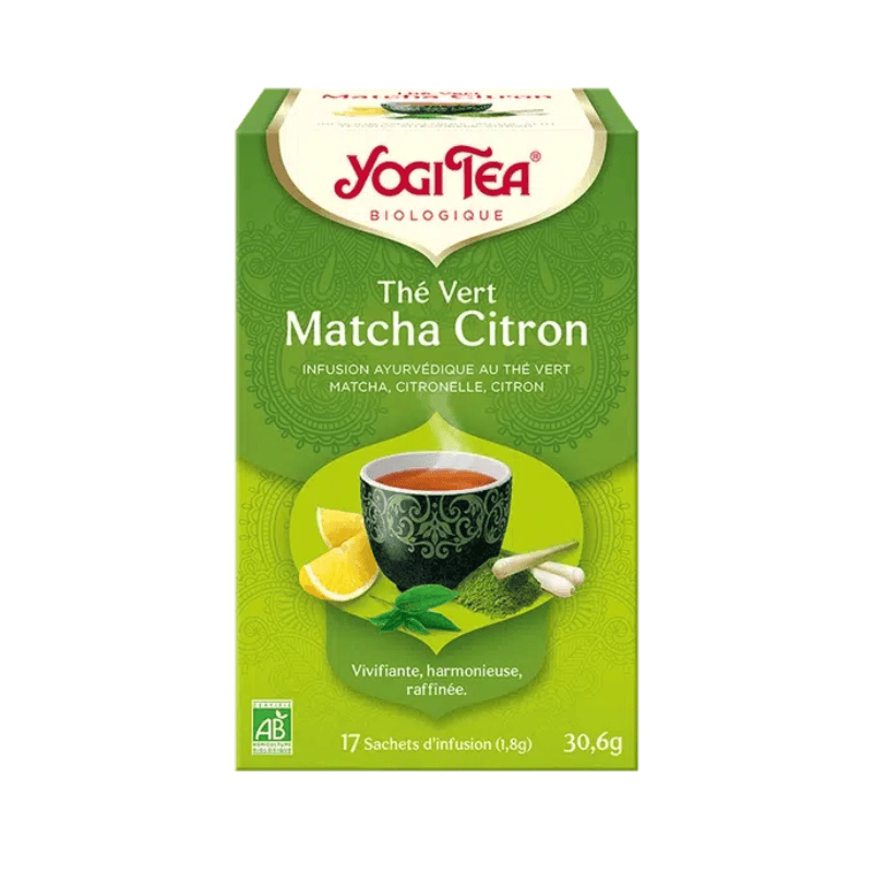 Yogi Tea Thé Vert Matcha Citron Bio 17x1.8g Maroc Yogi Tea Thé Vert Matcha Citron Bio 17x1.8g Maroc – Image 1