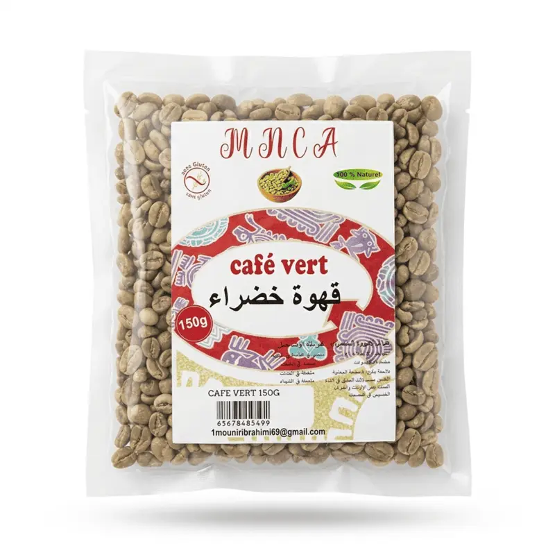MNCA Café Vert 150 g Sans Gluten – Café Vert Naturel en Grains pour Infusion Maroc MNCA Café Vert 150 g Sans Gluten – Café Vert Naturel en Grains pour Infusion | Maroc – Image 1
