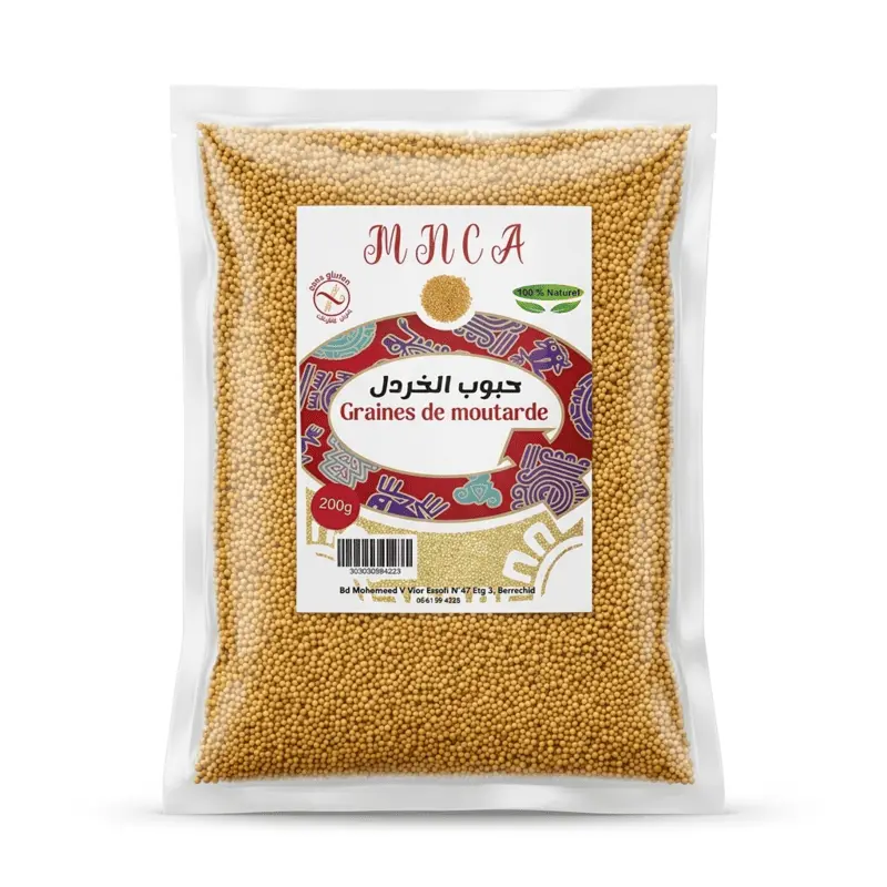 MNCA Graines de Moutarde MNCA Graines de Moutarde 200 g – Épice Naturelle pour Cuisine, Marinades et Conserves | Maroc – Image 1