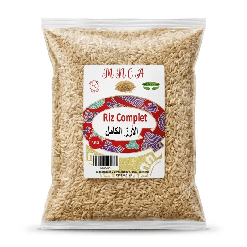 MNCA Riz Complet Sans Gluten 1 kg – Riz Complet Naturel Riche en Saveur Maroc MNCA Riz Complet Sans Gluten 1 kg – Riz Complet Naturel Riche en Saveur | Maroc – Image 1