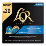L’Or Espresso Décaféinato – 20 capsules – Intensité 6 – Café décaféiné
