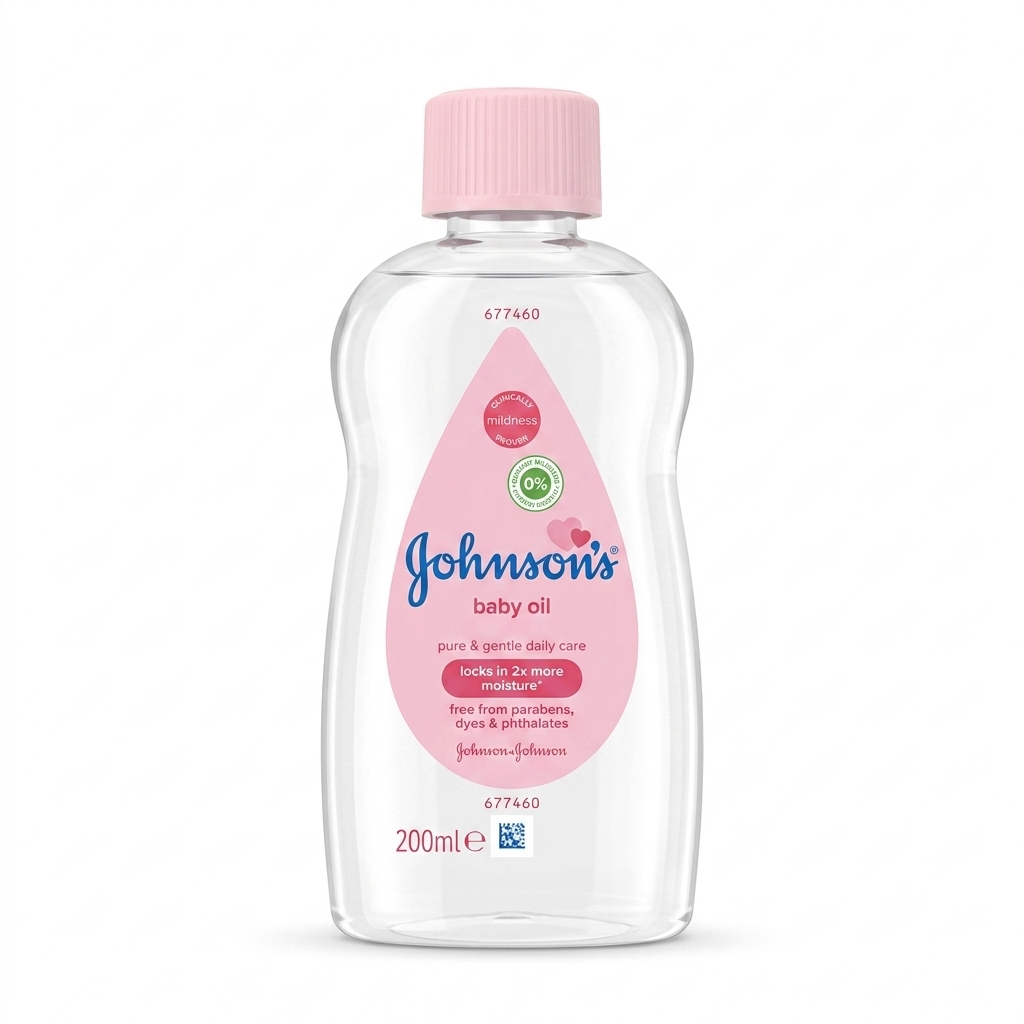 Johnson’s Baby Huile – 200ML Johnson’s Baby Huile – 200 ml – Huile pour bébé hypoallergénique – Image 1