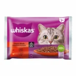 Whiskas Repas Classiques en Sauce Poulet & Bœuf 4 x 85 g – Nourriture Humide pour Chat Adulte | Maroc