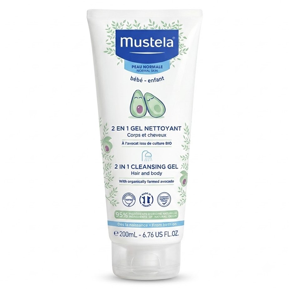 Mustela Gel Nettoyant 2 en 1 Mustela Gel Nettoyant 2 en 1 – 200 ml – Cheveux et corps – Image 1
