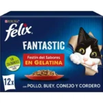Purina Felix Fantastique Festin de Saveurs en Gelée 12 x 85 g – Poulet, Bœuf, Lapin & Agneau | Maroc