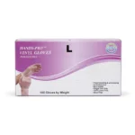 HANDS PRP Vinyl Gloves Powder Free Taille L – Transparent, Sans Latex, Non Stériles