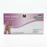 HANDS PRP Vinyl Gloves Black Powder Free Taille M – Transparent, Sans Latex, Non Stériles