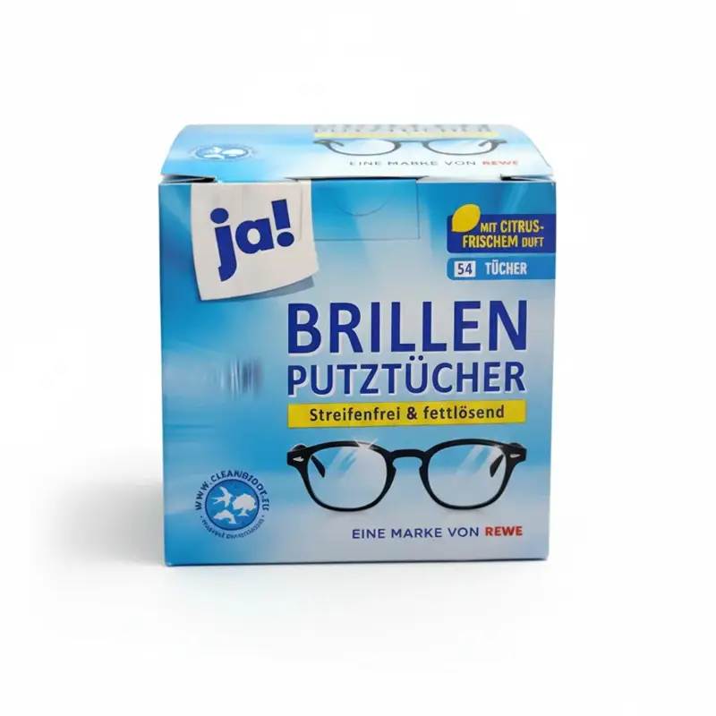ja! REWE BRILLENPUTZTUECHER ja! REWE BRILLENPUTZTUECHER 54er 100 g x8 – Image 1